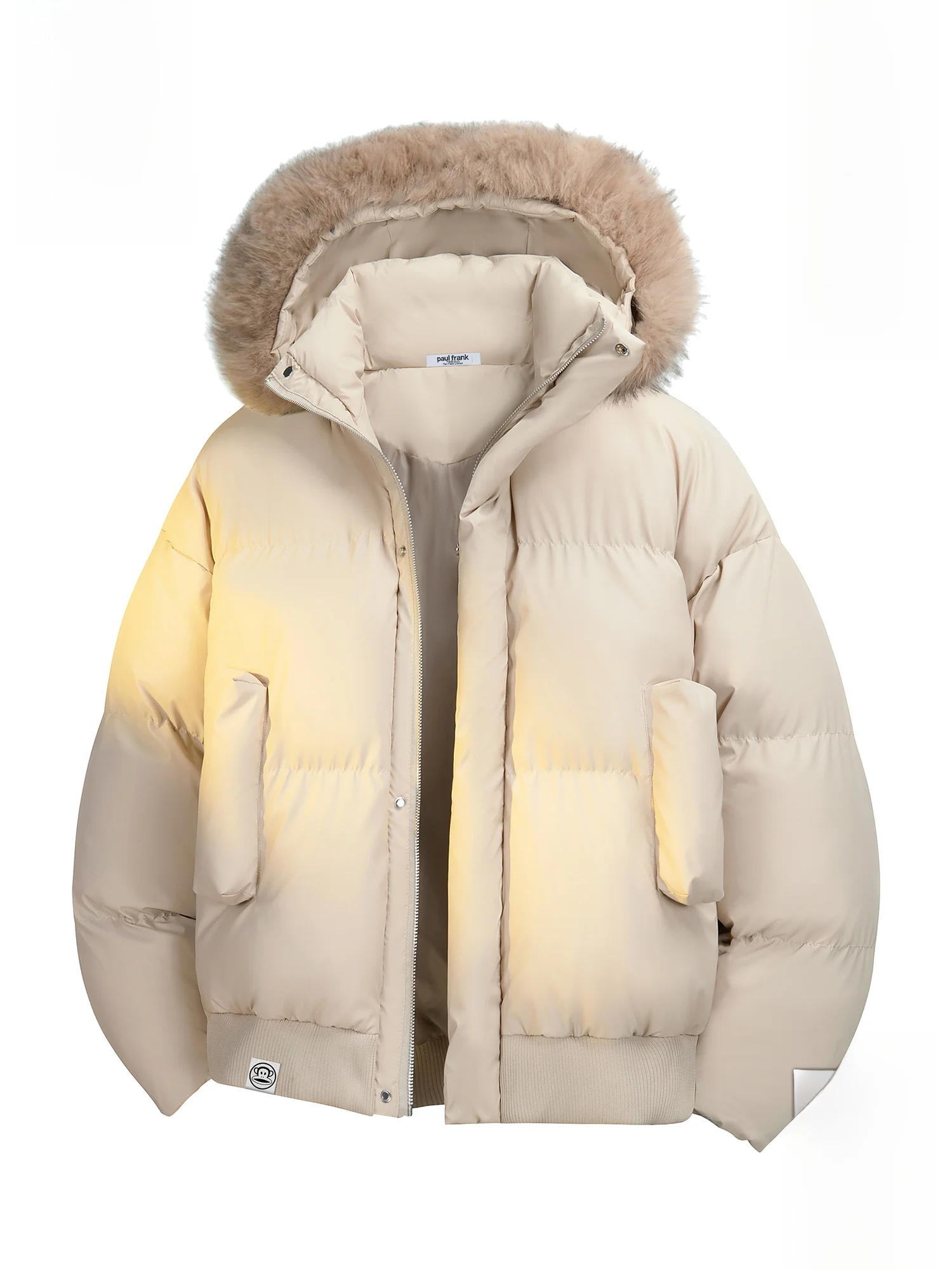 

Зимняя куртка Paul Frank для мужчин: утепленное пальто с капюшоном и меховым воротником, молодежная модная теплая повседневная верхняя одежда