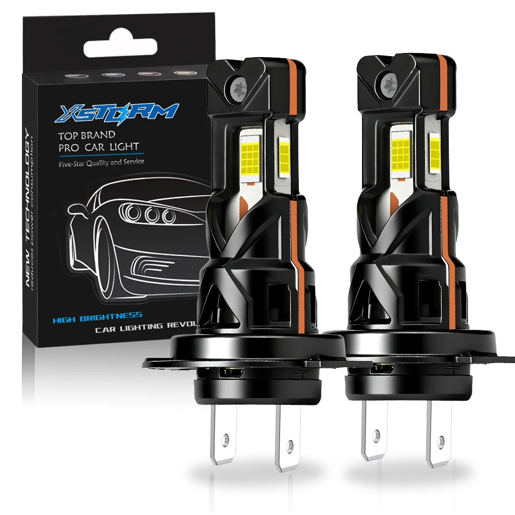 H7 H1 H3 LED High Low Beam Headlamp Canbus Error Free Three Sides Car Headlight LED  Automobile Driving Lamp 30000LM