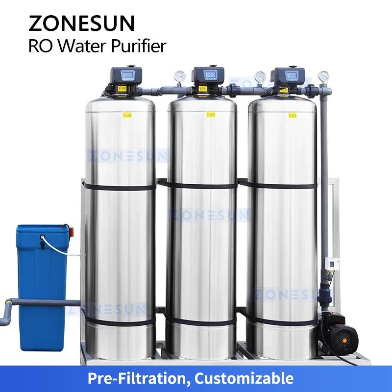 Zonesun ZS-WP2000L Sistem Pengolahan Air Pemurni Air Osmosis Terbalik Produksi Air Murni