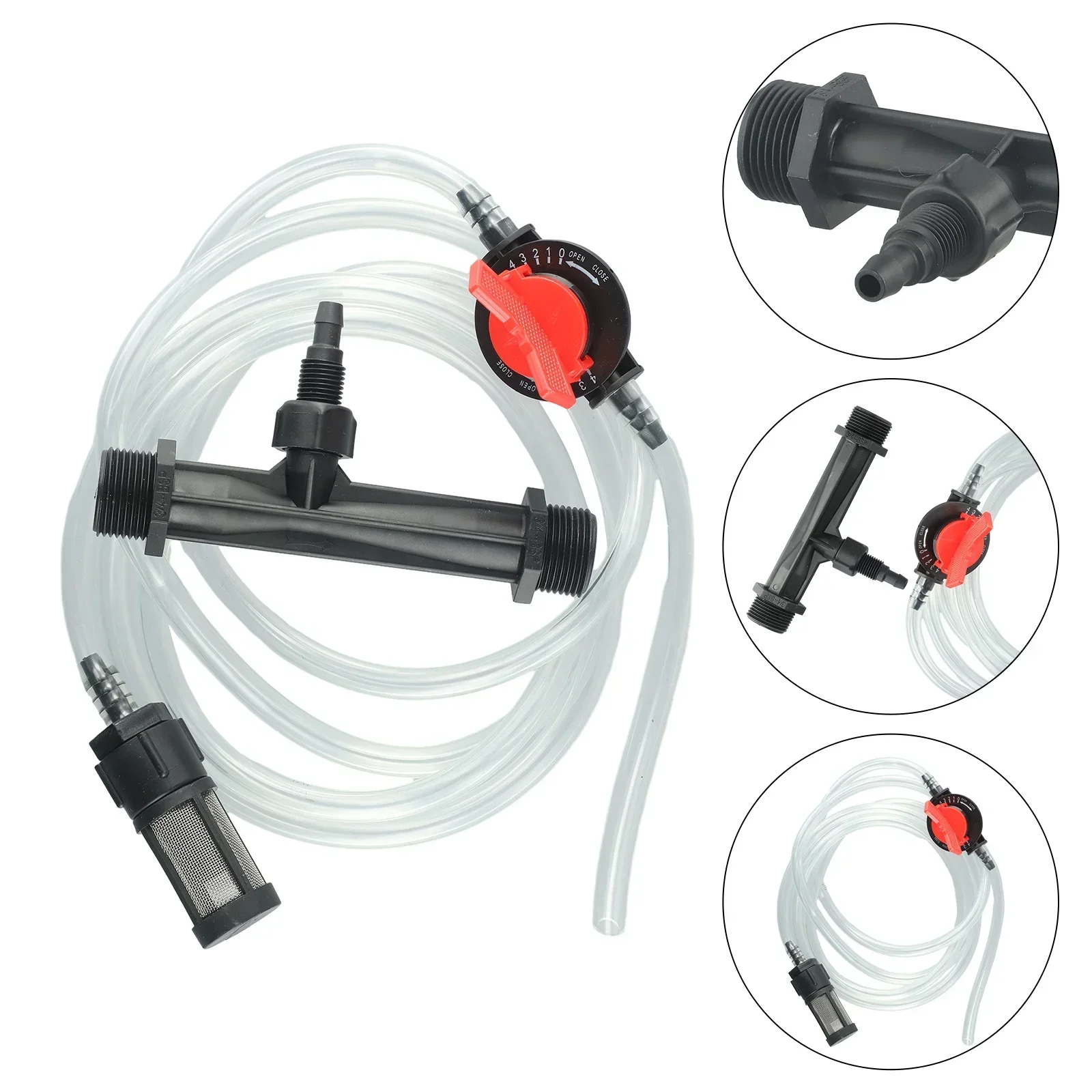 

34 Inch Garden Irrigation Venturi Fertilizer Injector with Switch and Water Tube Set for Efficient Plant Feeding