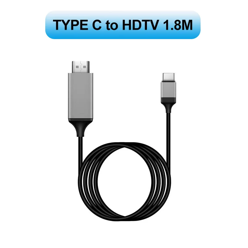 Typ C auf HDTV USB 3.1 auf HDTV-kompatibles Adapterkabel Typ C auf HDTV 30 Hz 4K USB C-Kabelverlängerungsadapter für MacBook PC-Monitor