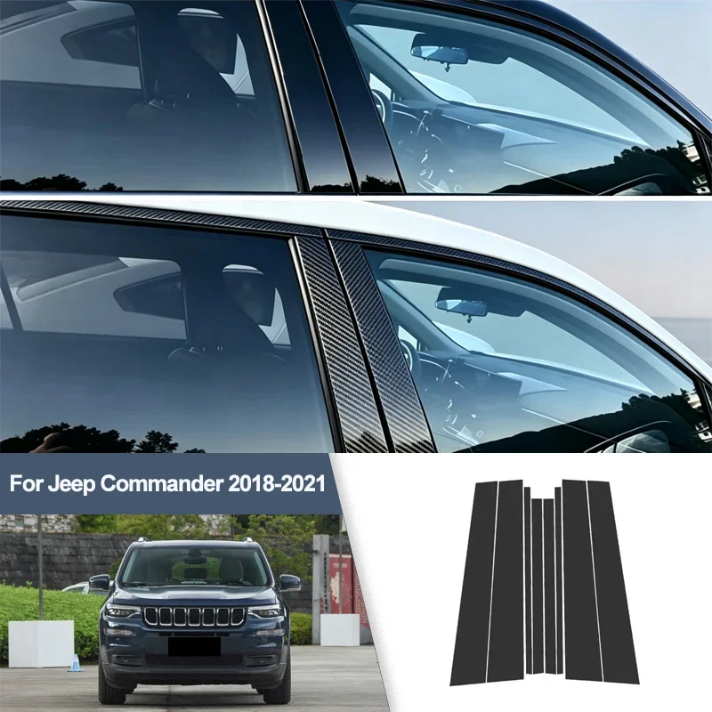 For Jeep Commander 2018-2021 B/C Pillar Post Stickers PC Window Middle Pillar Trim Decorative Car Exterior Protect Parts