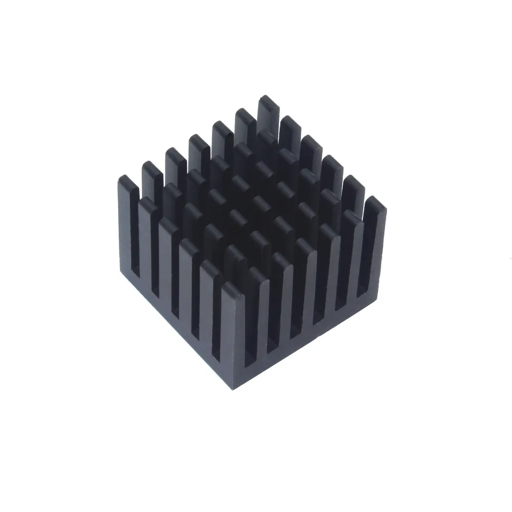 Disipador de calor de aluminio, 25x25x20mm, 10 Uds., disipador de calor negro, radiador enfriador para Chip IC electrónico, refrigeración MOS con cinta térmica