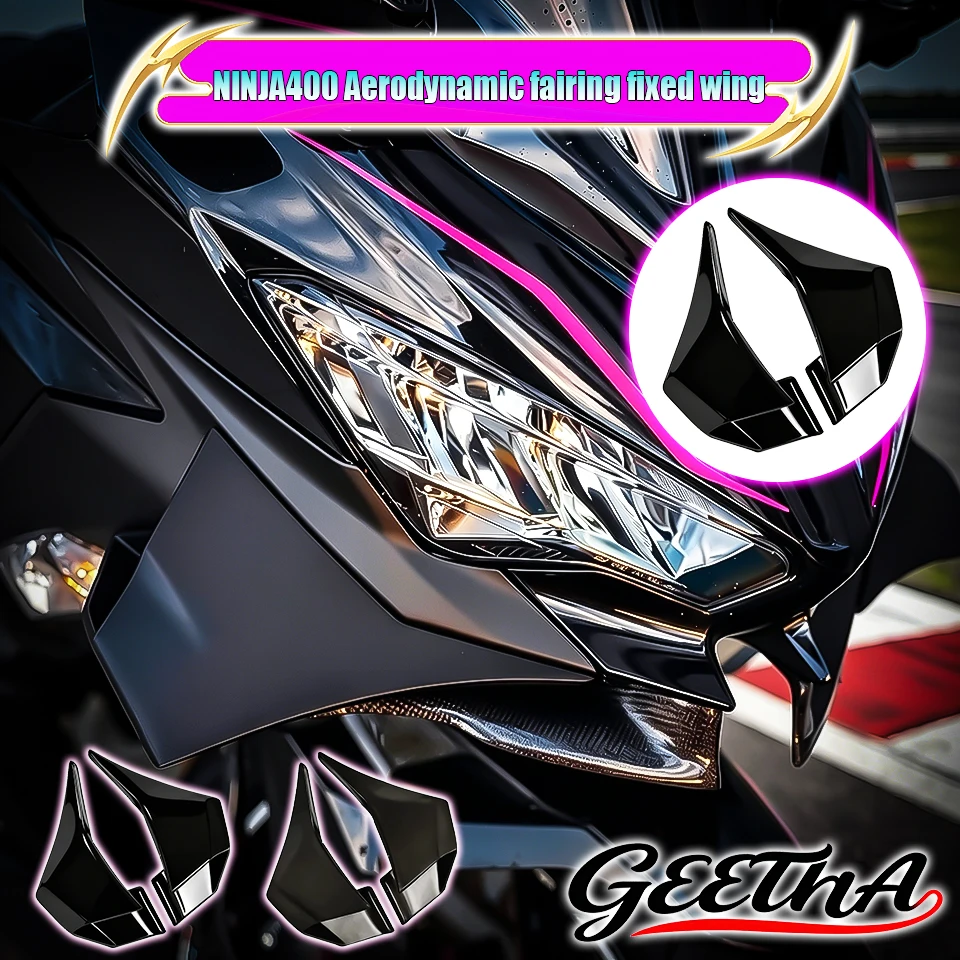 

2018-2026 motorcycle For KAWASAKI NINJA 400 Fixed Wind Wing NINJA400 Side Parts Aerodynamic Accessories Fairing Spoiler Winglet