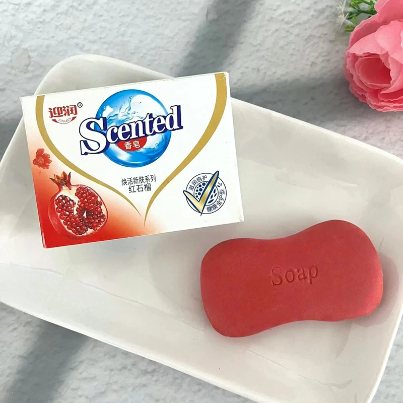 Fresh Fragrance Bath Soap 100ml Pomegranate Extract Daily Face Hand Washing Soap Deep Clean Control Oil Gentle Family Use Soap