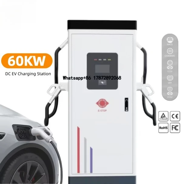 Estaciones de Carga para Vehículos Eléctricos de Alta Potencia 40kW 60kW 80kW 120kW 160kW, Cargador Dual, Antirrobo, Prepago, APP