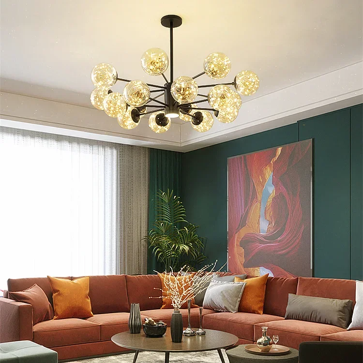 Living room chandelier modern simple Nordic Light luxury sky star bedroom restaurant magic bean clothing store Chandelier