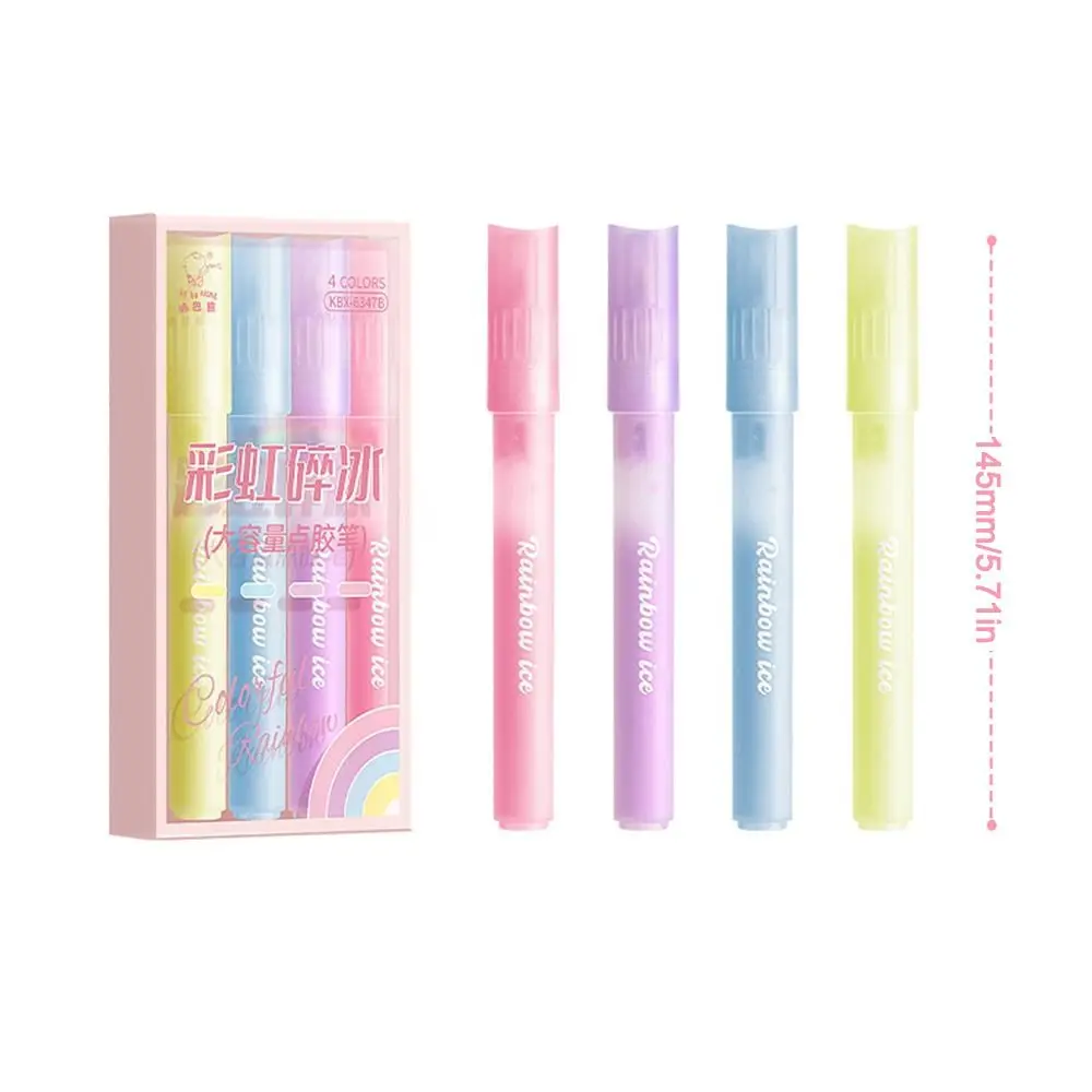 4Pcs Durable Quick Dry Tacky Glue Pen Colorful Large Capacity Dispensing Pen DIY Scrapbooking Dispensing Glue School Office