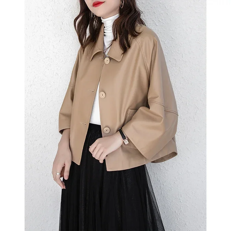 High Quality Genuine Leather Jackets Women Spring Autumn 2024 Real Sheepskin Coat Female Simple Women's Coats Casaco Zjt2088