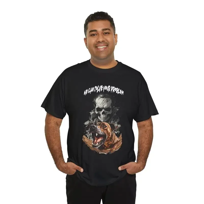 we Can Solve Your PRoblem T Shirt The Grim Reapere and His Nice Dog Scary Art