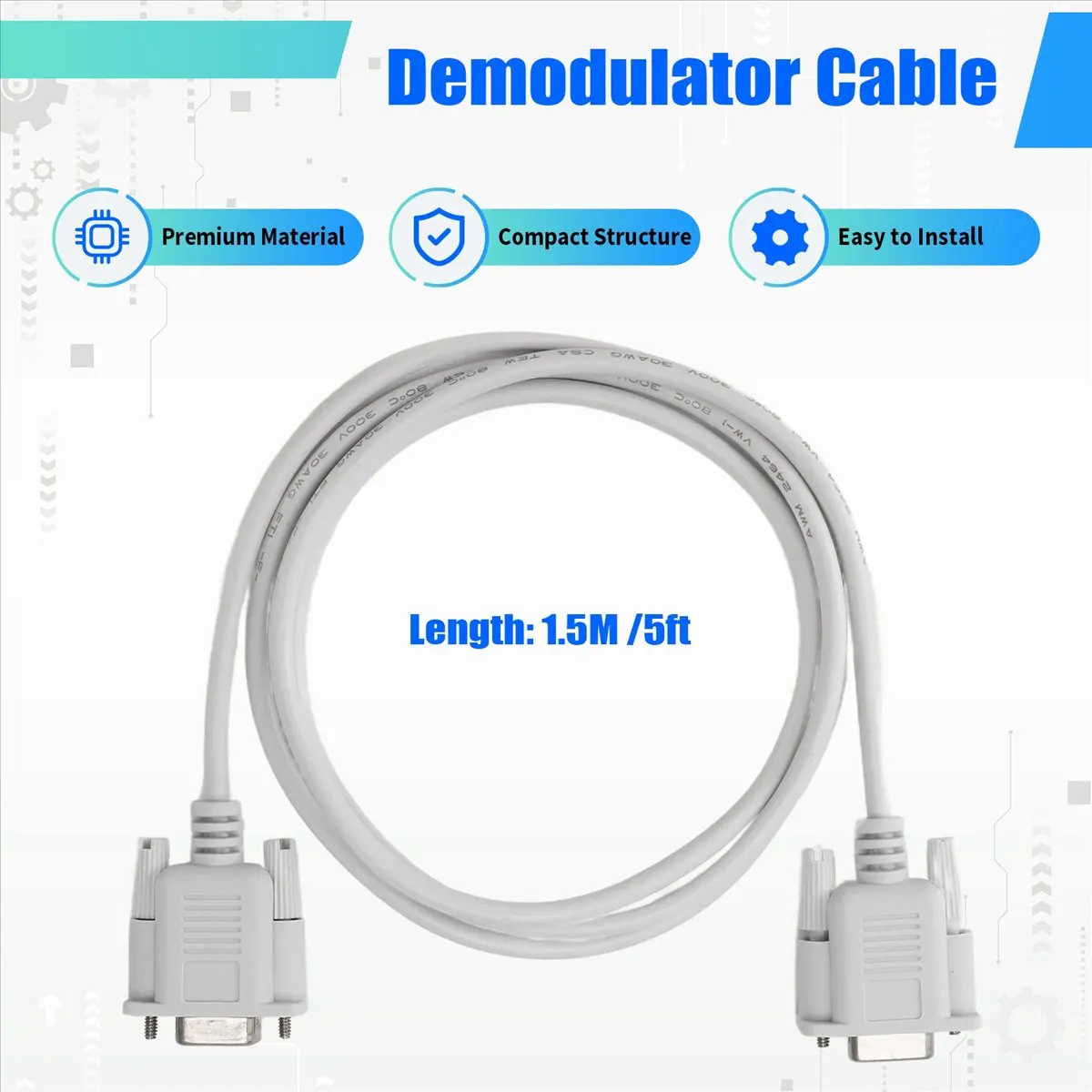 Câble modem série RS232 L77A 1 pièce 1,5 m F/F, connexion DB9 FTA femelle-femelle, câble de données COM 9 broches, convertisseur, accessoire PC