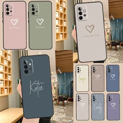 Personalise custom name initials pastel Case For Samsung Galaxy A14 A34 A54 A13 A33 A53 A73 A52S A51 A71 A12 A32 A42 A52 Cover