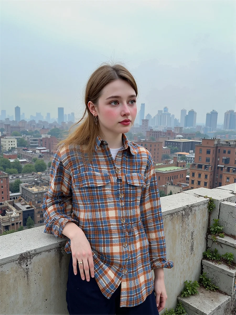 

Женские рубашки оверсайз в корейском стиле, с длинным рукавом, в стиле пэчворк, с цветовыми блоками, на пуговицах, современные модные повседневные топы