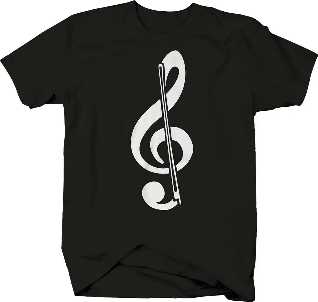 Treble Clef Bow Cello Violin String Instruments Musicist T-Shirt 100% Cotton O-Neck Short Sleeve Casual Mens T-shirt Size S-3XL