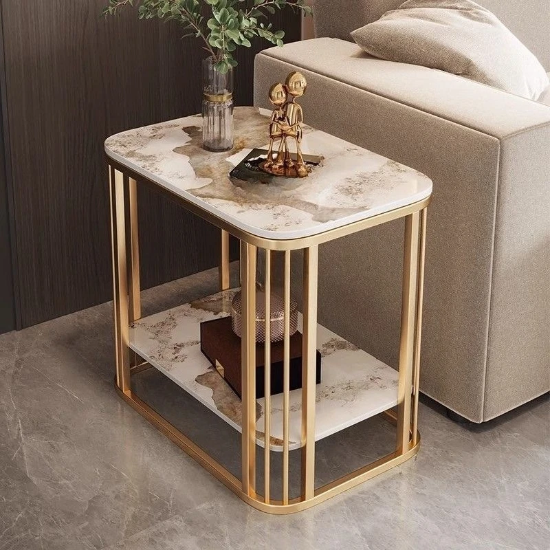 Italian light luxury modern rock slab edge few small coffee table balcony living room household small apartment simple