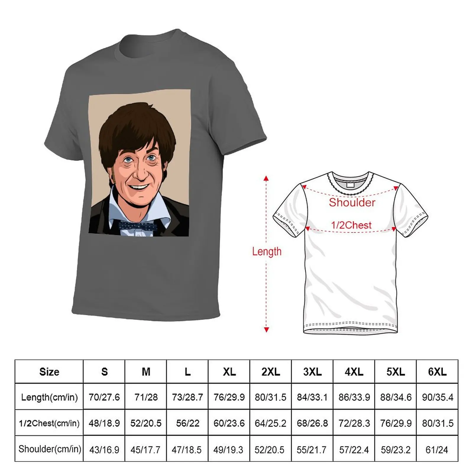 Patrick Troughton - Second Doctor T-Shirt Luxury man graphic shirts vintage t shirts anime figures tee shirts for men