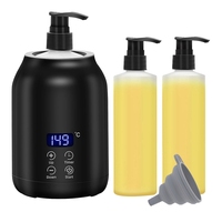 Massage Oil Warmer, Electric Massage Oil Digital Heater With Two Oil Bottles, Portable Lotion Heated Dispenser