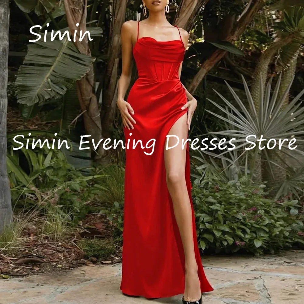 

Simin Satin Mermaid Sweetheart Popular Ruffle Formal Prom Gown Floor-length Evening Elegant Party dresses for women 2023