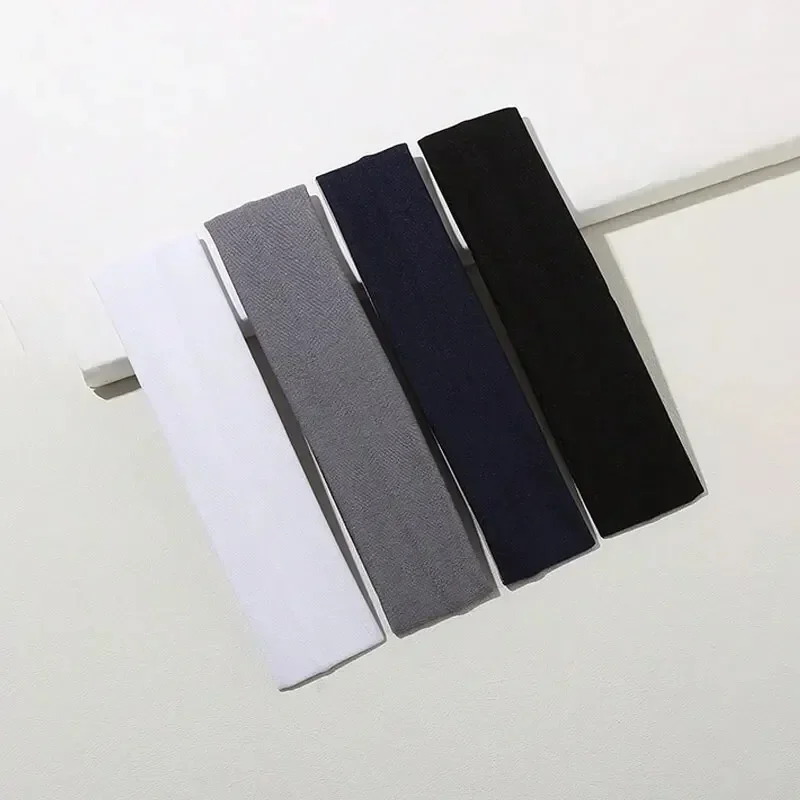 4PCS Solid Color Elastic Sports Headbands for Yoga
