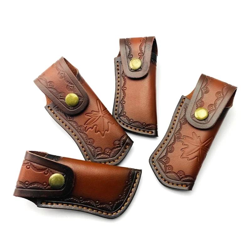 Leathers Sheath Knife Case Pocket Holsters Folding Knife Pouches Gift for Men