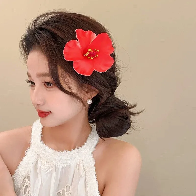 

Y2K Atmosphere Flower Hair Clip Side Duckbill Clip High-End Super Fairy Headpiece Hair Accessory Colorful Clip Hair Accessory