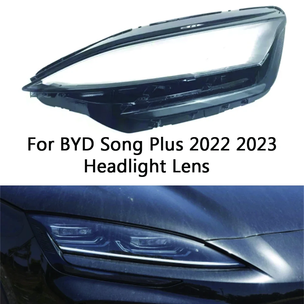 

Передняя крышка для передней фары автомобиля для BYD Song Plus 2022 2023, автомобильный абажур для фары, крышка для передней фары, аксессуары для передней фары, стеклянная крышка для объектива