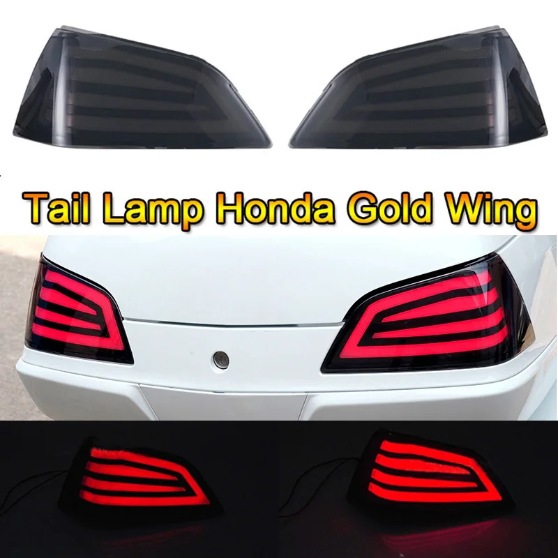 2pcs Motorcycle Trunk Tail Light Lens Turn Signals Brake Lights Lens Cover For Honda Goldwing GL1800 2001-2017 Turn Signal Lamp