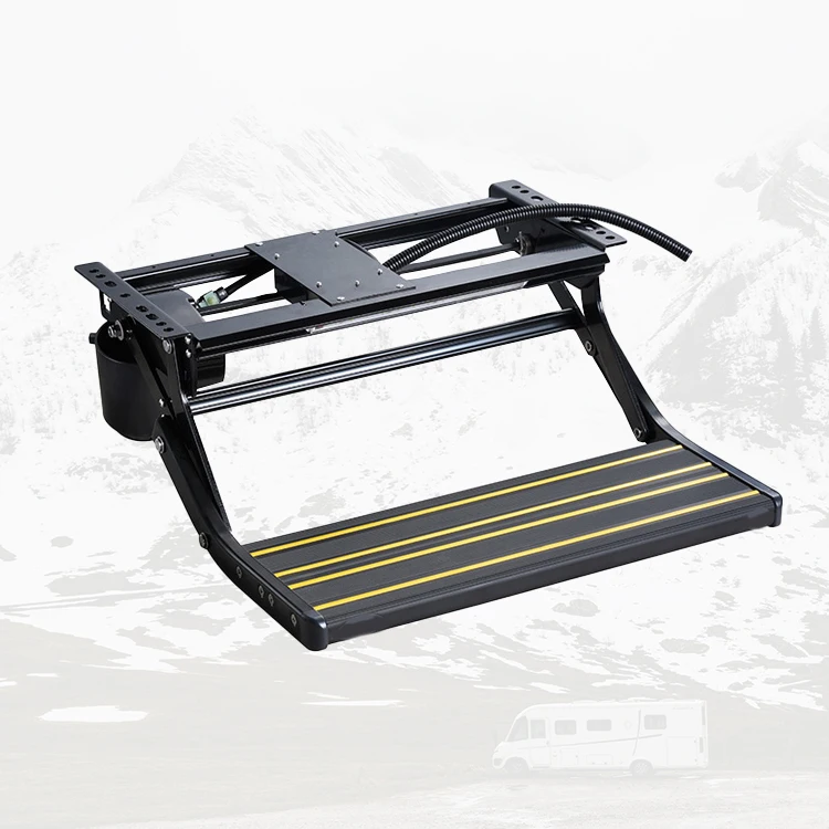 

Best Selling RV Folding Step Electric Single Trailer Step High Strength Aluminum Alloy Camping Step of China