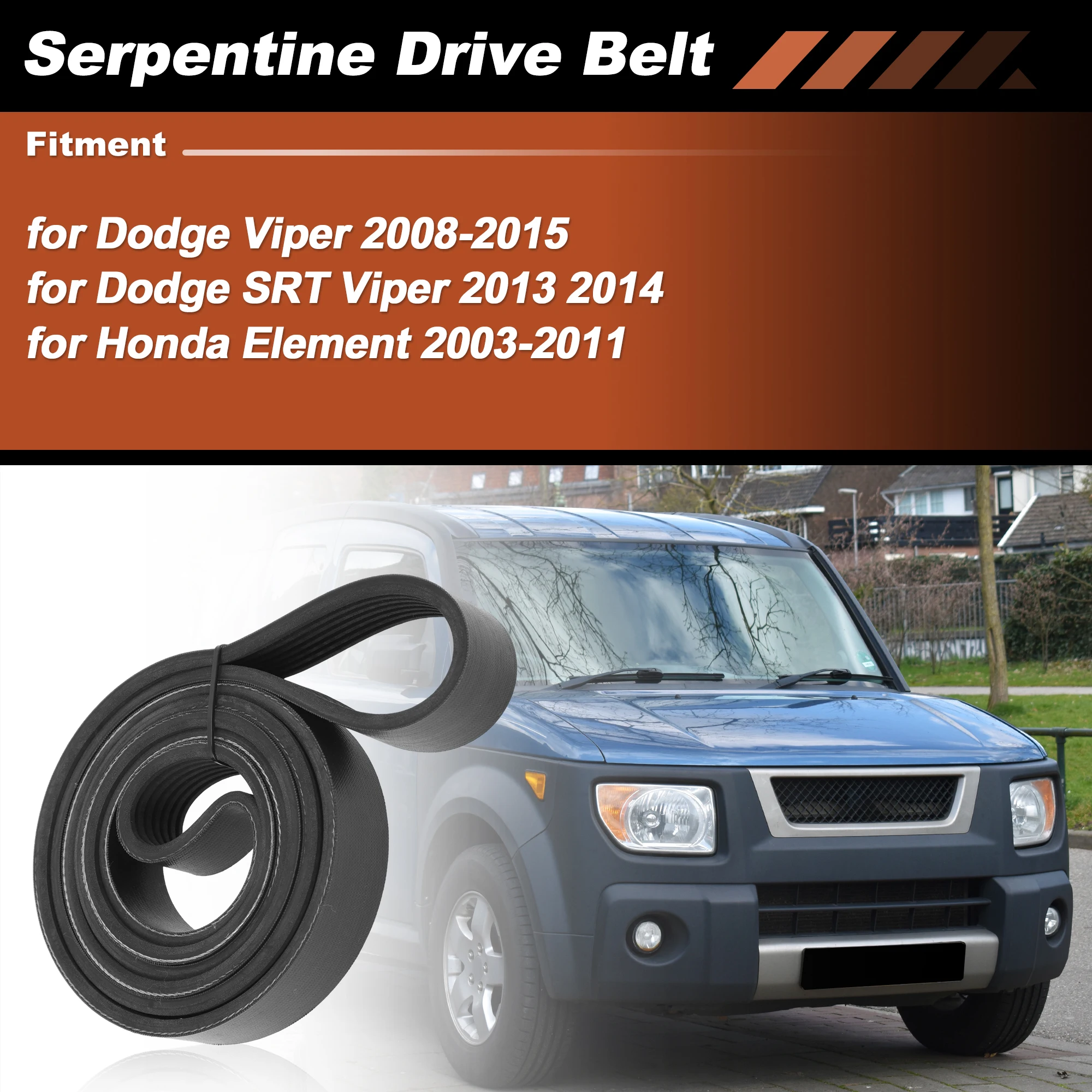 UXCELL 7PK1765 Serpentine Drive Belt for Dodge for Viper 2008-2015