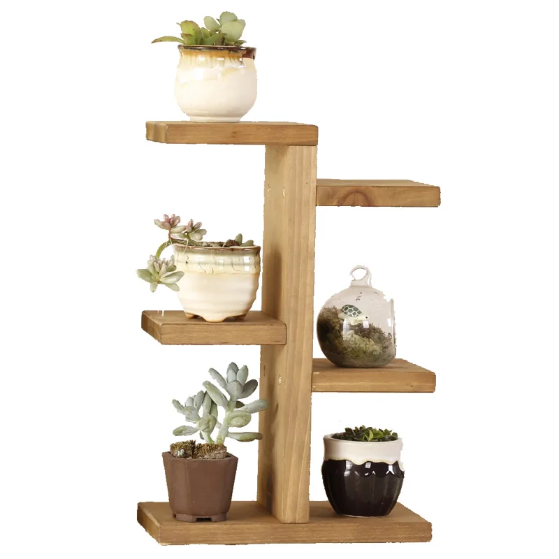 

*Solid wood tabletop small flower rack, office window sill rack, table storage succulent flower pot rack
