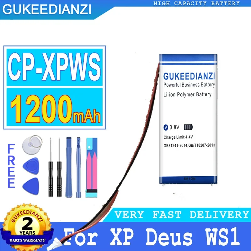 1200mAh GUKEEDIANZI Battery CP-XPWS For XP Deus WS5 WS2 WS3 WS1 WS4 Big Power Bateria