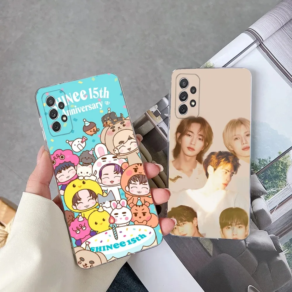 KPOP S-SHINee Phone Case For Samsung Galaxy A71,70,52,51,40,31,A50,30S,21S,Note20ultra Transparent Cover