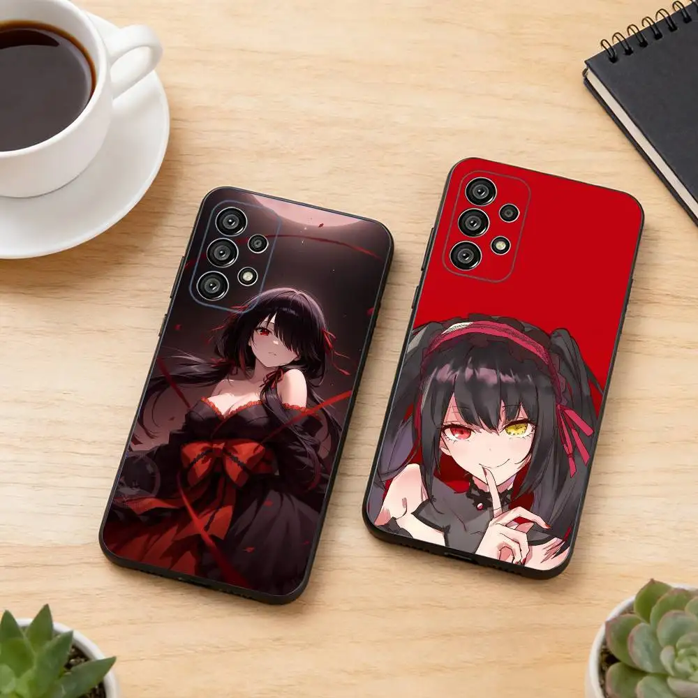 Date L-Live Tokisaki Kurumi Phone Case For Samsung S25,S24,S21,S22,S23,S30,Ultra,S20,Plus,Fe,Lite,Note,10,Black Cover