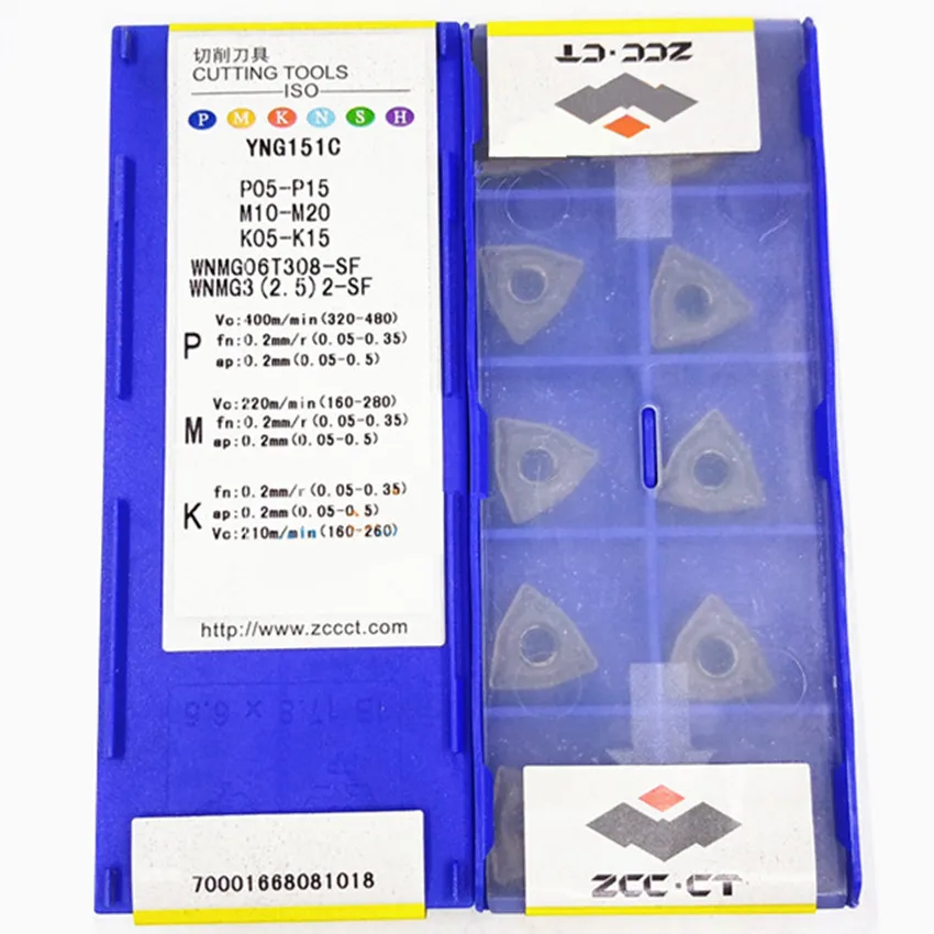 WNMG06T304-SF YNG151C/WNMG06T308-SF YNG151C WNMG32.51 WNMG32.52 WNMG06T304 WNMG06T308 ZCC.CT 10 шт./коробка, карбидные вставки для ЧПУ