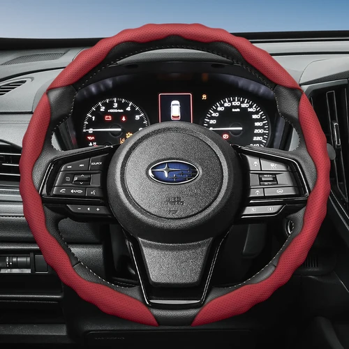 Imagen 1 del producto Adecuado para funda de volante Subaru con diseño deportivo ondulado, cuero transpirable, segmentado, antideslizante, absorbente del sudor, Forester Outback Impreza Wrx Xv Crosstrek Legacy Tribeca Brz Baja