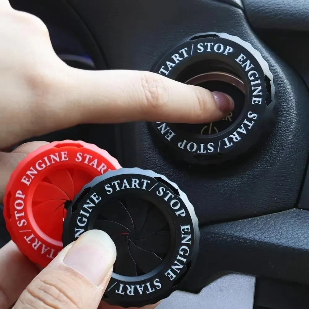 Rotary Design Car Start Stop Button Cover Anti-scratch Anti-peeping Function Engine Start Stop Ring Anti-wear Easy Installation