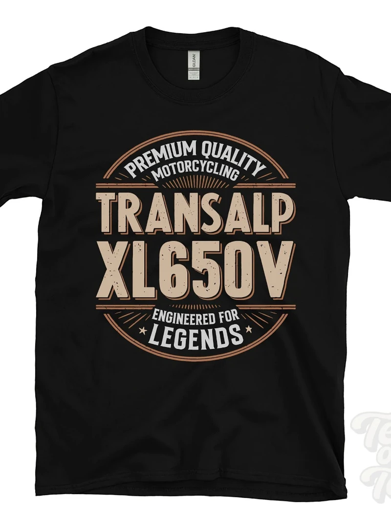 2026 Transalp XL650V Motorcycle T-shirt casual round neck with rider print logo designed specifically for motorcycle enthusiasts