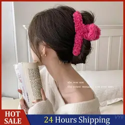 Lamb Wool Gripper Soft And Comfortable Hairy Shark Clip Headgear Square Hairpin Elegance Fashionable Versatile Hair Clip Hairpin