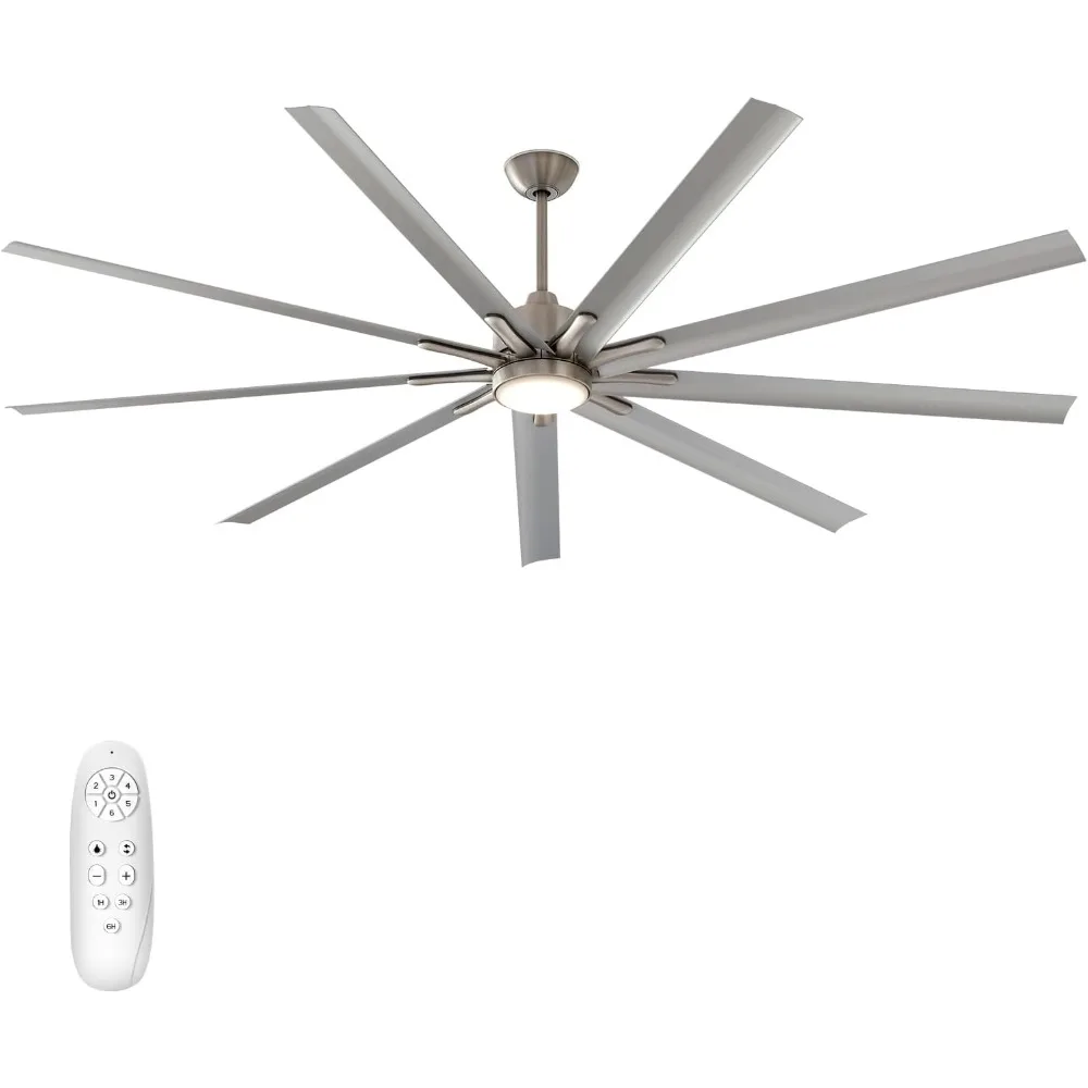 Ceiling Fans with Lights and Remote Control, 84-Inch, Reversible Silent Motor, 6 Speed, 3 Color Dimmable LED Light, Timer