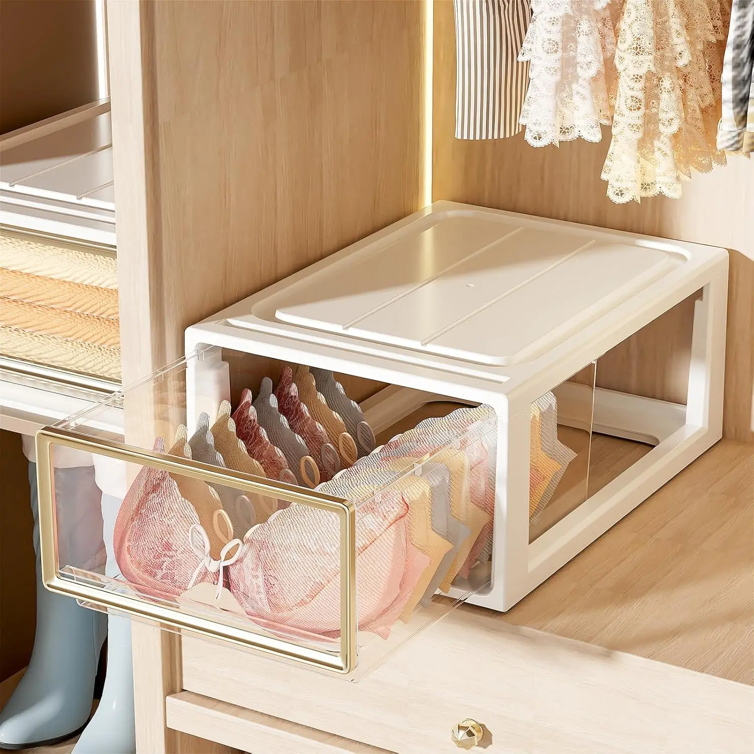 

Drawer-Type Stackable Storage Box | For Clothes/Shoes/Cosmetics/Jewelry/Underwear | 1PC Multi-Functional Organizer