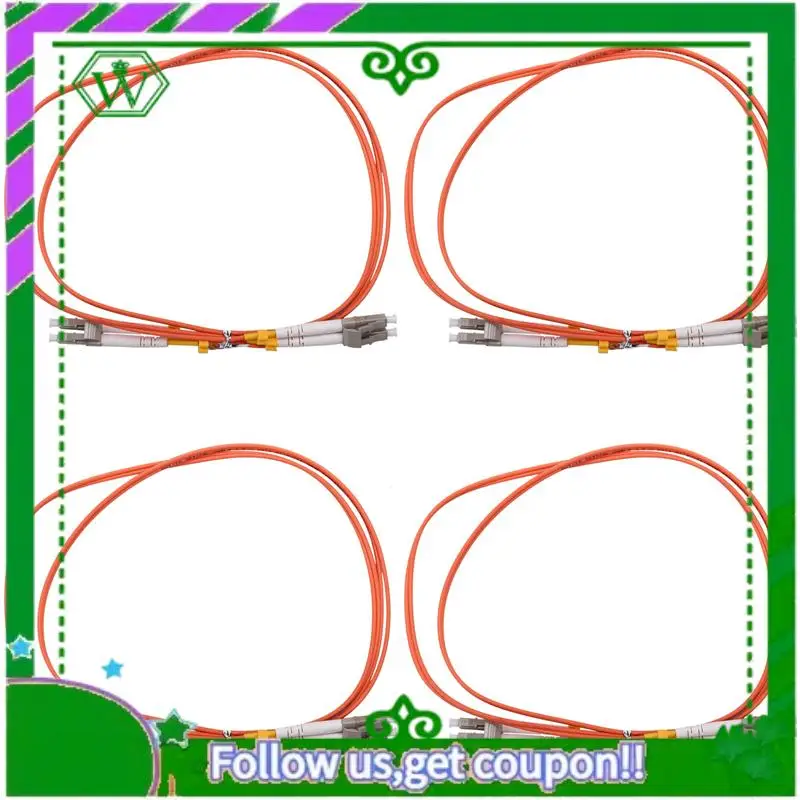 

ABIK-4Pcs 1M Jumper Cable Duplex Multimode LC-LC LC To LC Fiber Optic Optical Patch Cord