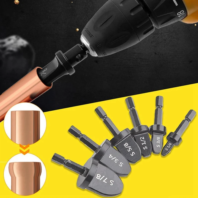 6Pcs Bits Set HVAC Tools Swaging Tool HVAC Copper Pipe Expander Tool With 6Pcs Bit Holder Key Chain Easy Install