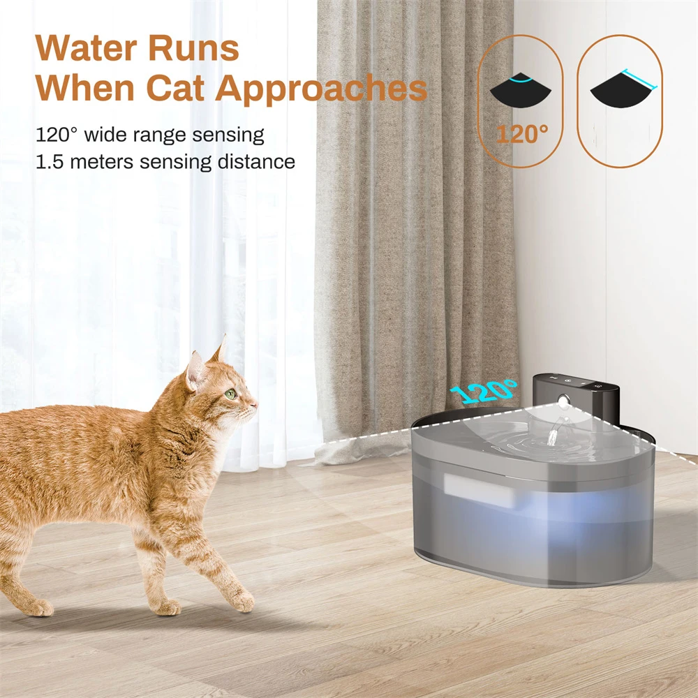 Wireless Cat Automatic Water Dispenser Rechargeable Cat fountain With Induction Water Outlet Dog Automatic Water Dispenser Pet W