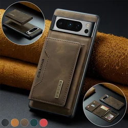 Luxury Magnetic Leather Wallet Case for Google Pixel 8 Pro 7 7A 6 6A Fold Pixel8 Pixel7 Kickstand Money Credit Card Holder Cover