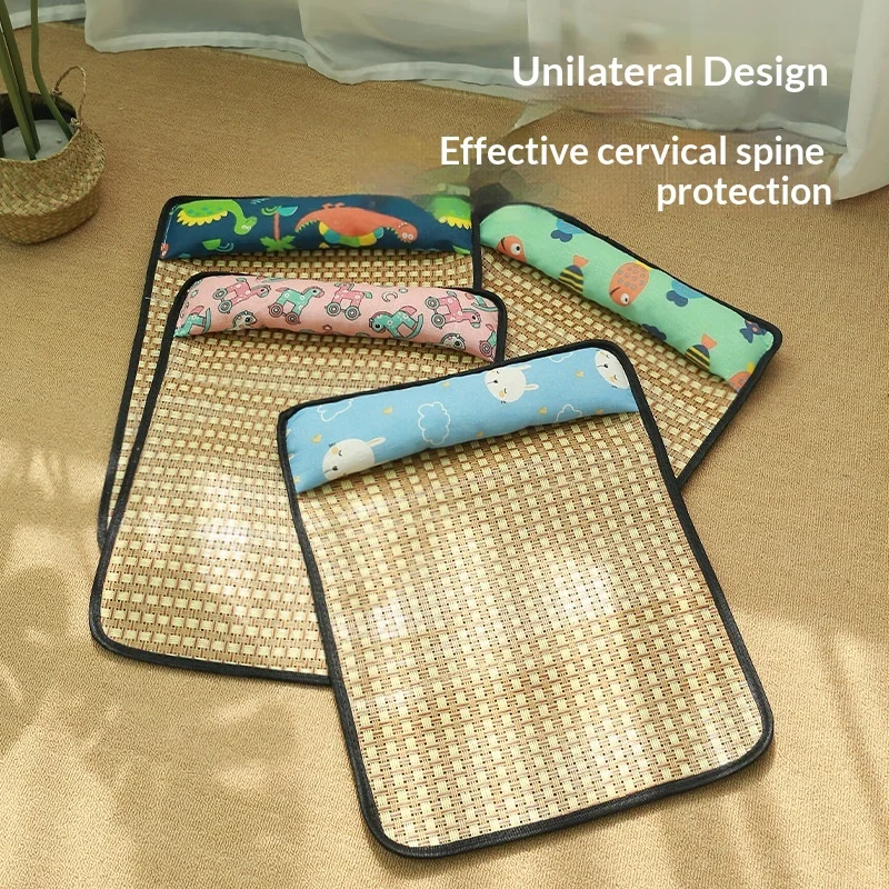 Pet Summer Cooling Mat Rattan Mat Design Breathable and Comfortable  Suitable for Indoor Use of Cats and Dogs Cartoon Pattern