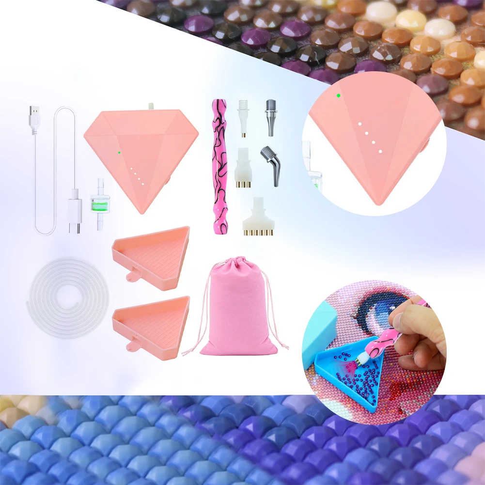 

1 комплект, набор ручек для алмазной живописи «сделай сам», 1200 мАч, перезаряжаемый, 3 передачи, регулировка, алмазная живопись, вакуумный инструмент для всасывания, инструмент для сверления