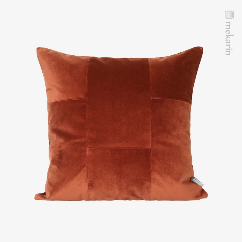 

Sofa bedroom model room cushion pillow light luxury stitching orange flannel pillow hotel bedside cushion villa homestay cushion