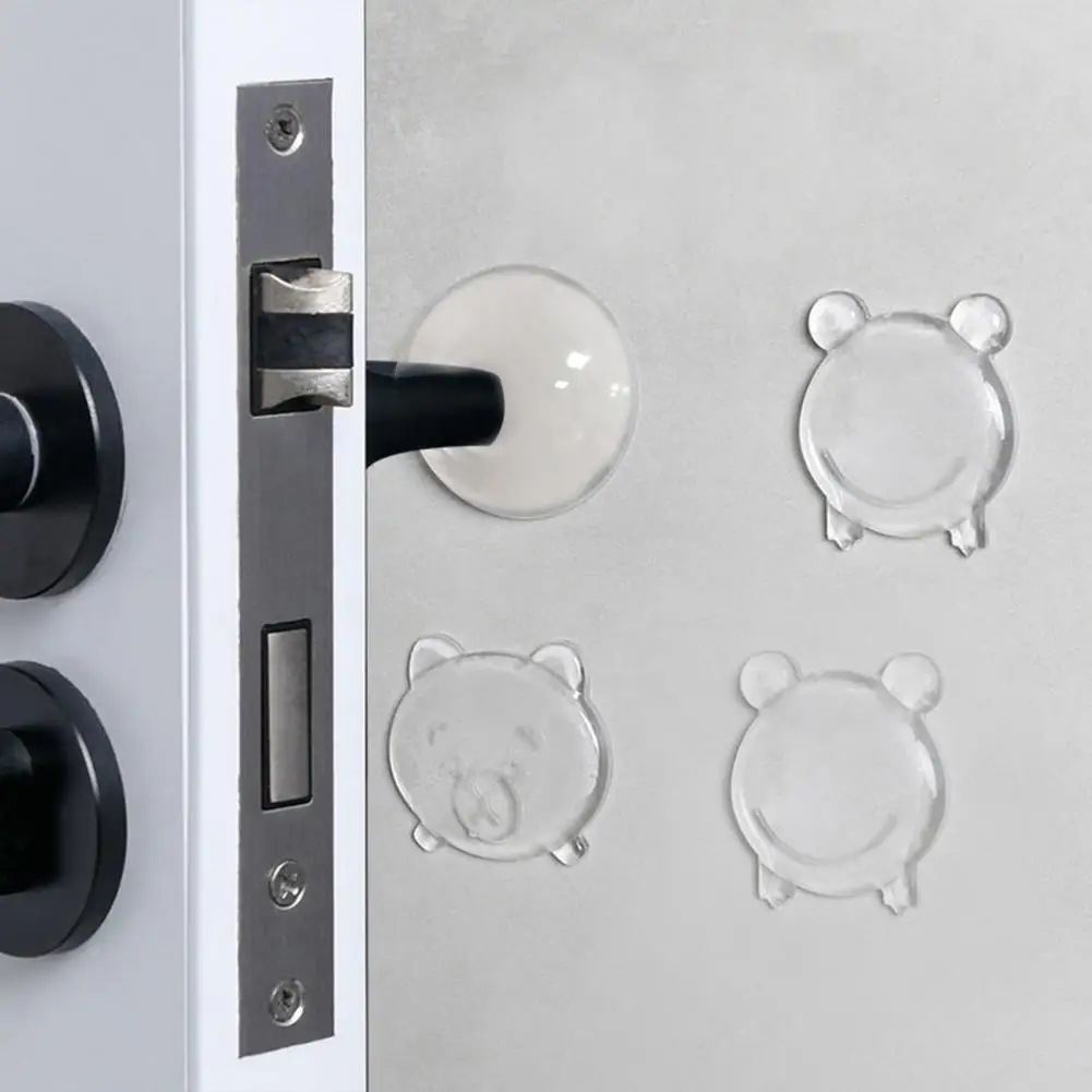 4.5cm Anti-collision Sticker Mute Self-adhesive Transparent Cartoon Silicone Door Handle Bumper Protective Plug For Home Door