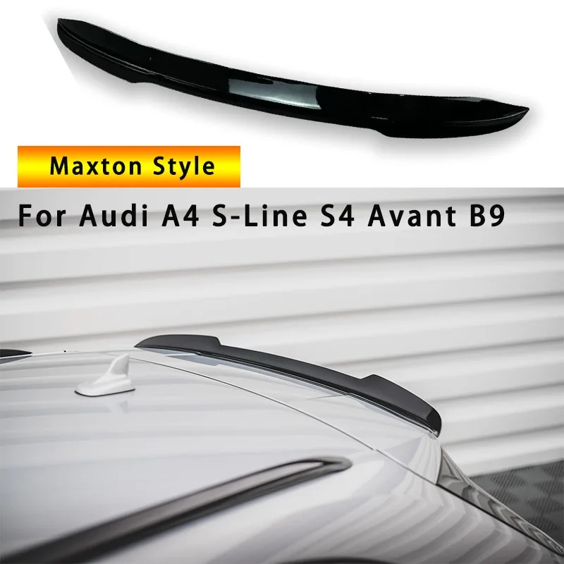 

Maxton Style Spoiler Cap for Audi S4 / A4 S-Line Avant B9 2015-2024 Car Rear Trunk Boot Roof Lip Spoiler Wing Rear Boot Spoiler
