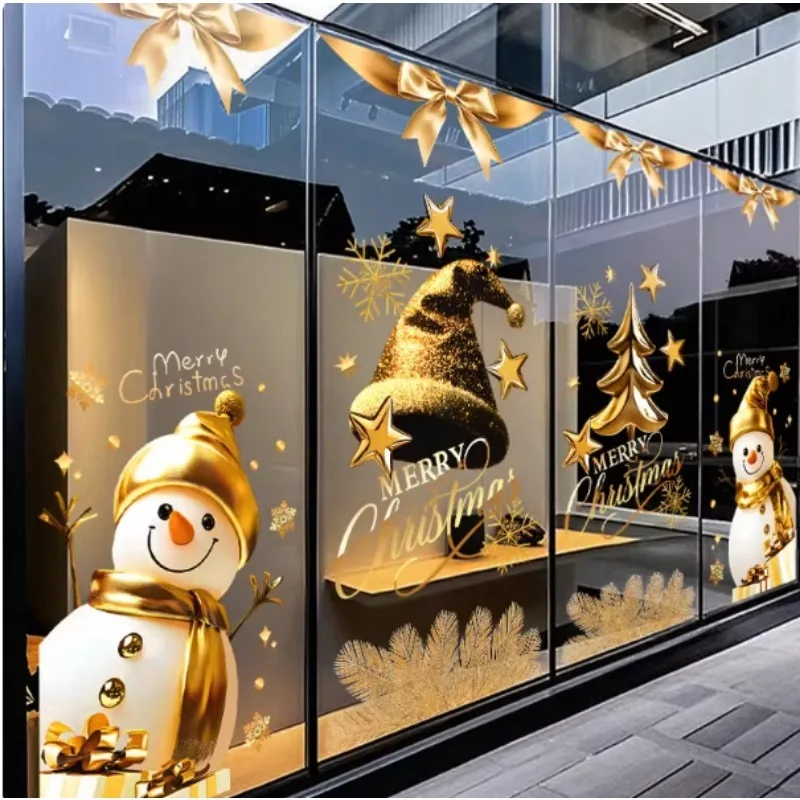 مجموعة 6 أوراق مع ملصقات أرقام كرة عيد الميلاد للعام الجديد لزجاج الشتاء وندرلاند ديكور العطلة شارات نافذة عيد الميلاد